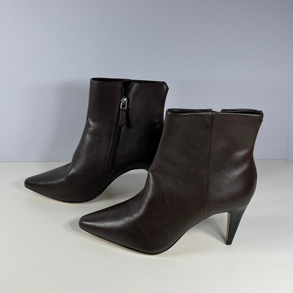 Botkier Tegan‎ Booties Boots Womens Size 7 Brown Leather Pointed Toe